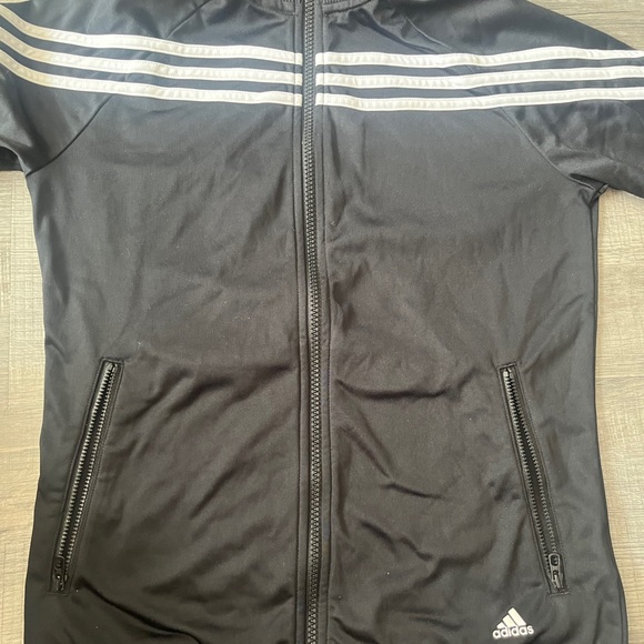 Adidas Black Jacket with Signature Stripes - Picture 2 of 5